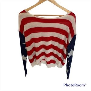 Red white blue sweater size medium